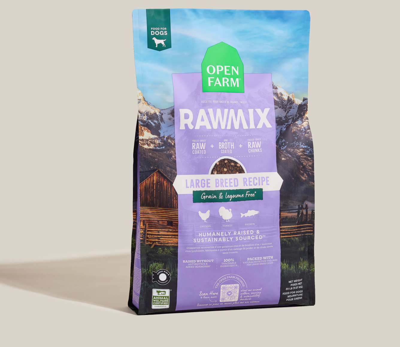 RawMix Large Breed Grain-Free Dog Kibble