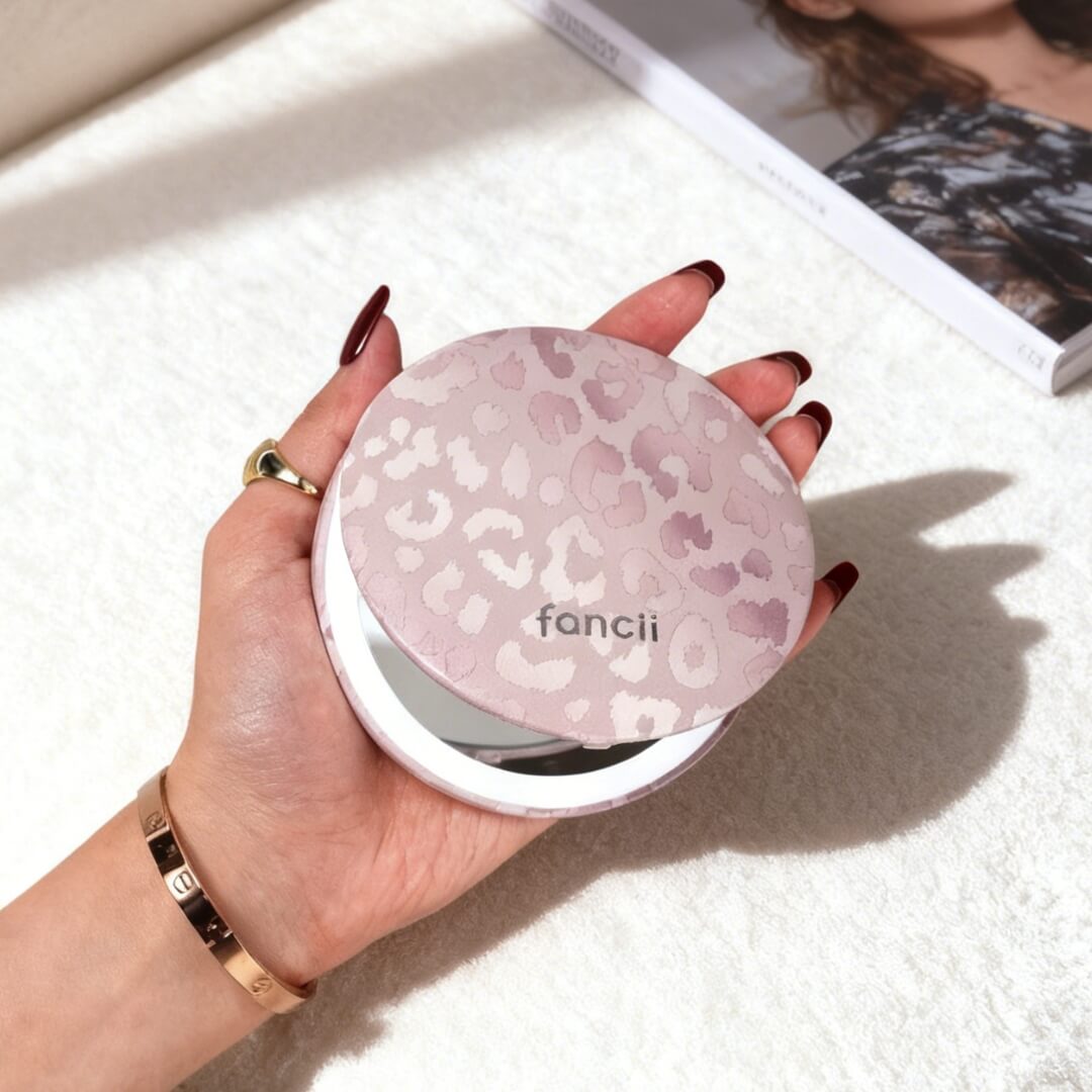 Mini Taylor LED Compact Mirror | Cosmic Leopard